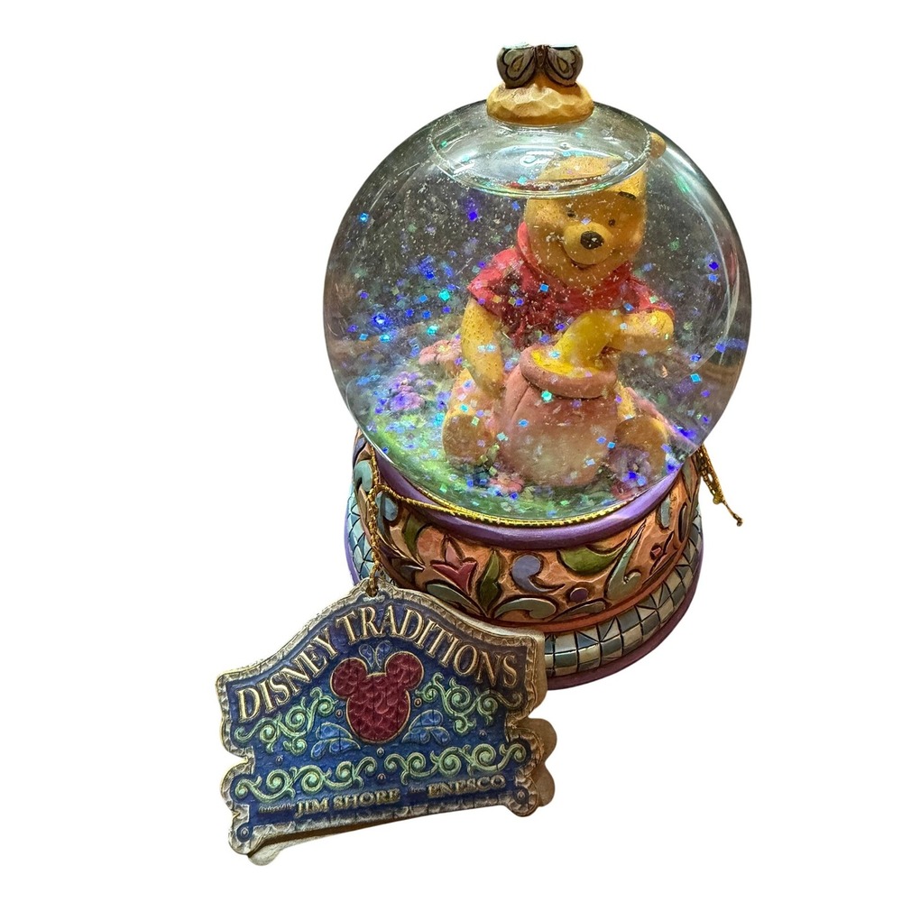 Jim Shore Disney Showcase Winnie‎ The Pooh Snow Globe "Hunny Of A Bear" NEW Rare